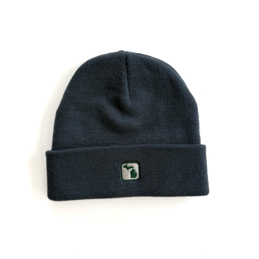 Jupmode | Navy Blue Michigan Embroidered Beanie Hat - Women's One Size (NWOT)